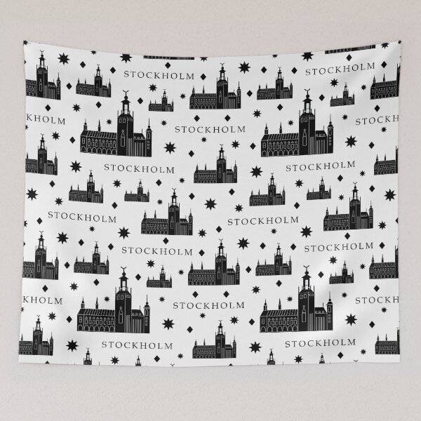Item preview, Stockholm, monochrome seamless pattern designed and sold by OM-lova.