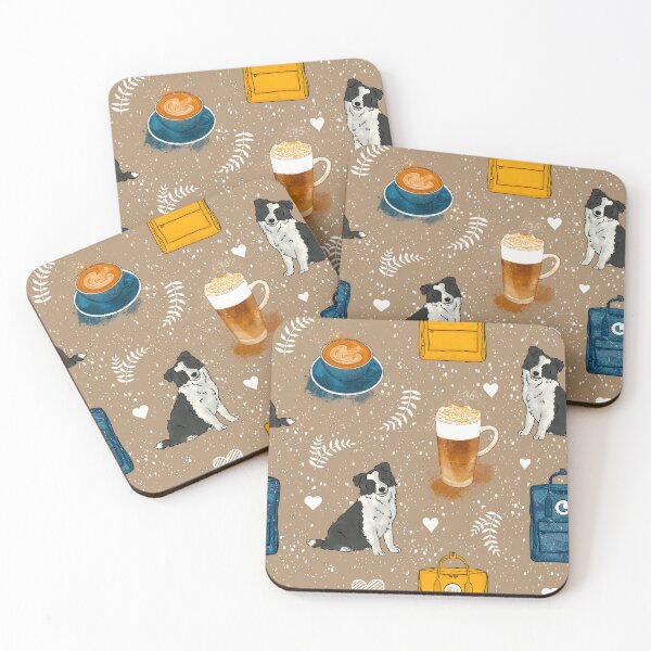 Item preview, Border Collie Pattern Coffee Latte Macchiato Cappuccino Backpack designed and sold by northernhugs.