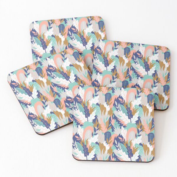 Item preview, Leaf wall - navy blue coral and blush pink leaves rose metal lines Throw Blanket designed and sold by DesignVertex.