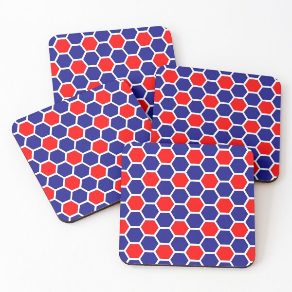 Item preview, Red White Blue hexagon pattern mod Retro design designed and sold by ModSupporters.