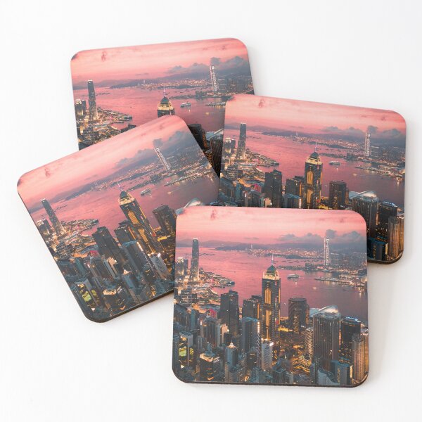 Item preview, Victoria Harbour, Hong Kong, Magical Sunset, City Cityscape designed and sold by newburyboutique.