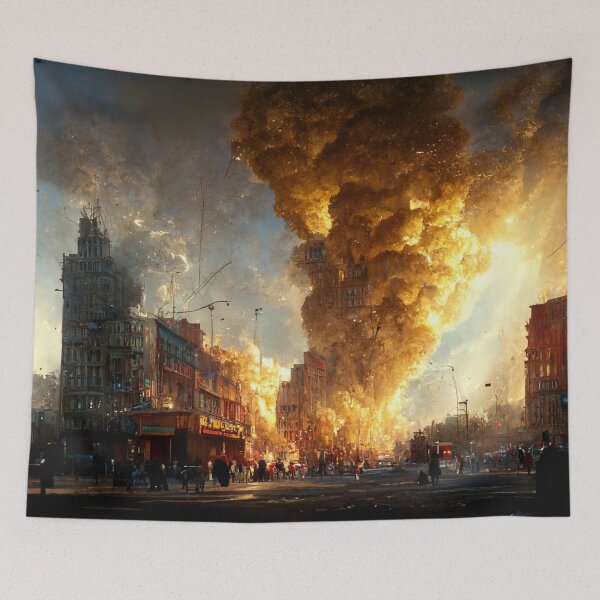 Item preview, Big burning building designed and sold by Sempiternus.