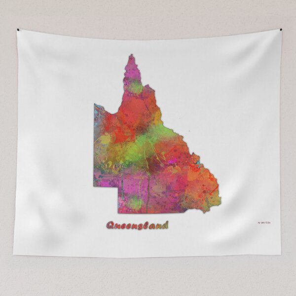 Item preview, Queensland State Map designed and sold by Marlene Watson-Hall.