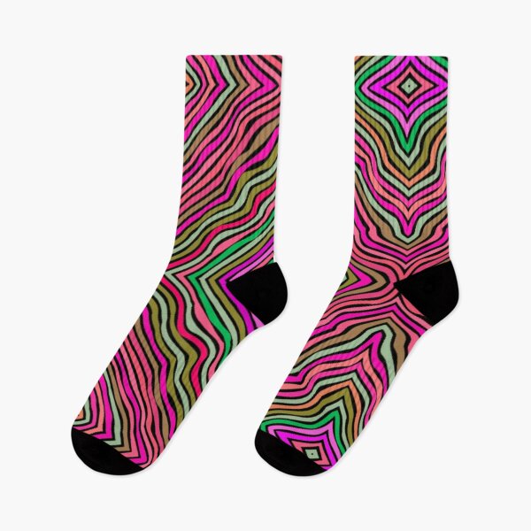 Item preview, A colorful wavy stripe design on a background of black designed and sold by Wonder & Whimsy.