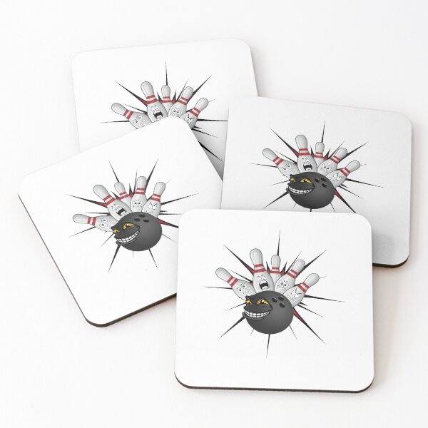 Item preview, Funny Bowling ball knocking down angry pins designed and sold by Magic Touch  ⭐⭐⭐⭐⭐.