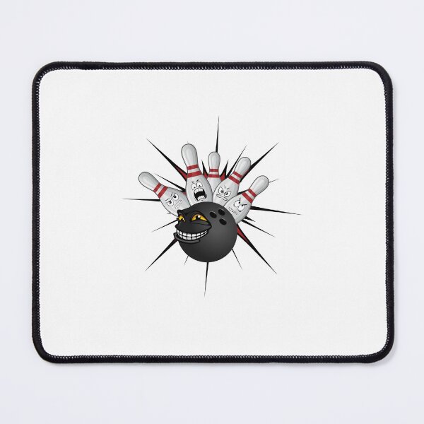 Item preview, Funny Bowling ball knocking down angry pins designed and sold by Magic Touch  ⭐⭐⭐⭐⭐.