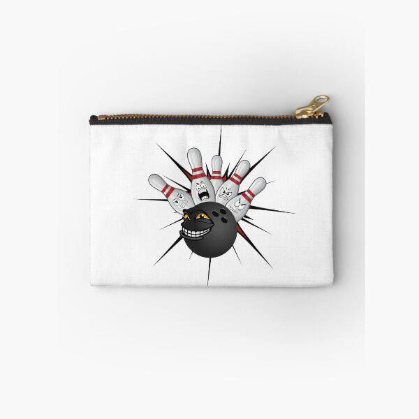 Item preview, Funny Bowling ball knocking down angry pins designed and sold by Magic Touch  ⭐⭐⭐⭐⭐.