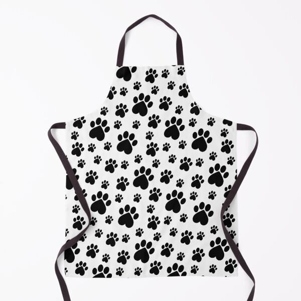 Item preview, Black on White Paw Pattern - Heart Paws designed and sold by 8PawsStudio.