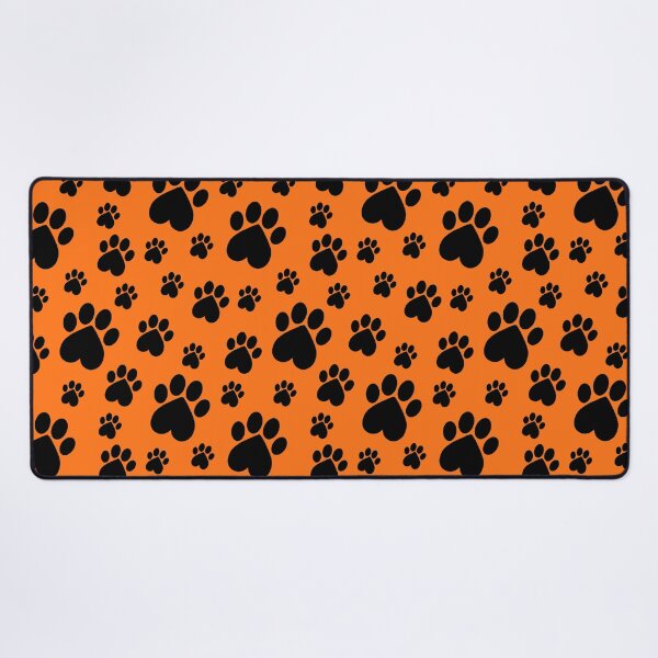 Item preview, Halloween Black on Orange Paw Pattern - Heart Paws designed and sold by 8PawsStudio.
