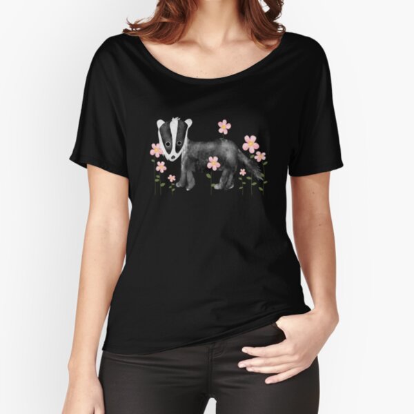 Badger in flowers - Tasso tra i fiori Relaxed Fit T-Shirt