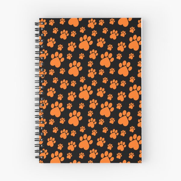 Item preview, Halloween Orange on Black Paw Pattern - Heart Paws designed and sold by 8PawsStudio.