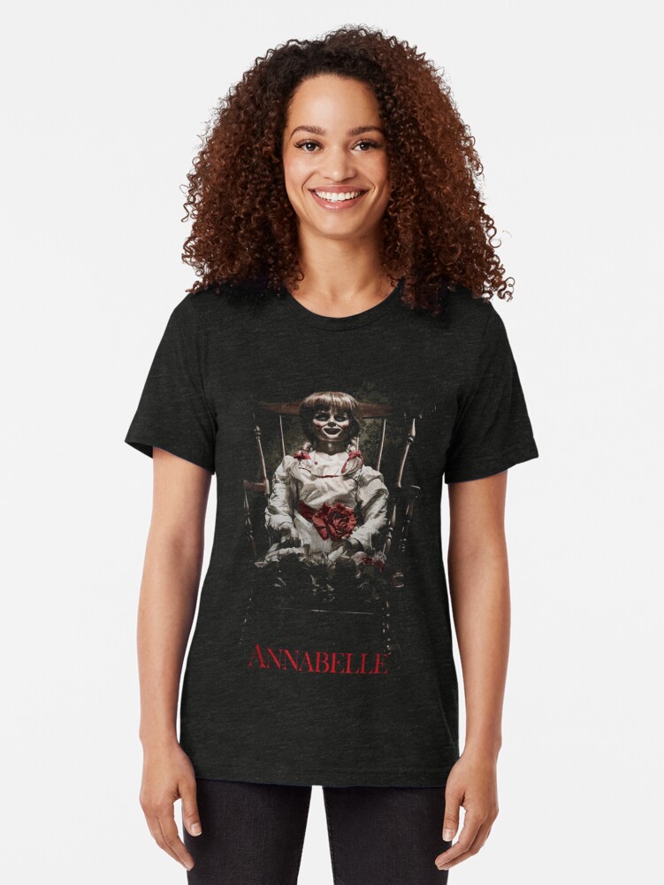 Annabelle The Haunted Doll T Shirt By Cattrow Redbubble - annabelle demon doll halloween t shirt roblox