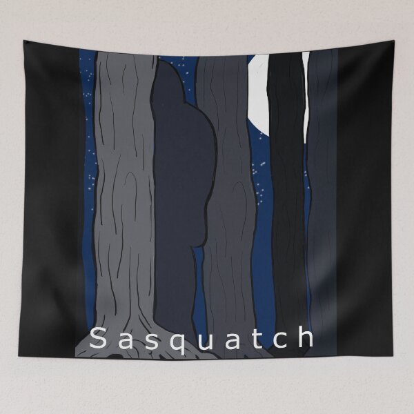 Item preview, Sasquatch Bigfoot Hides in the Trees of the Forest  designed and sold by DMcK Designs.