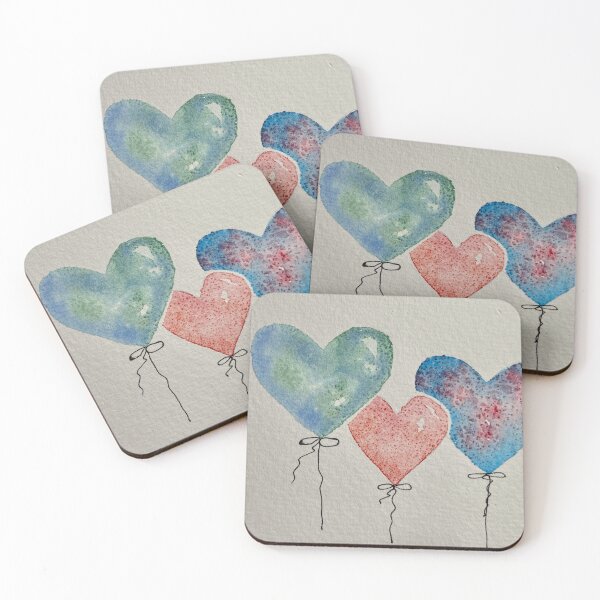 Item preview, Watercolour Heart Shaped Ballon Impressions designed and sold by Roxane Bay.