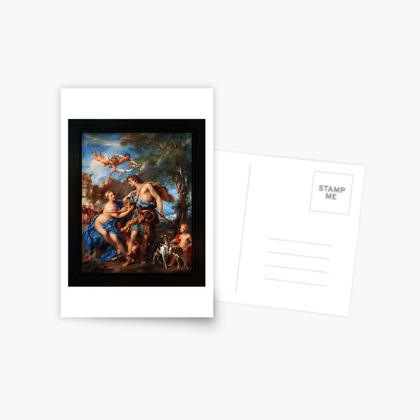 Venus and Adonis by François Lemoyne Remastered Xzendor7 Classical Art Old Masters Reproductions Postcard