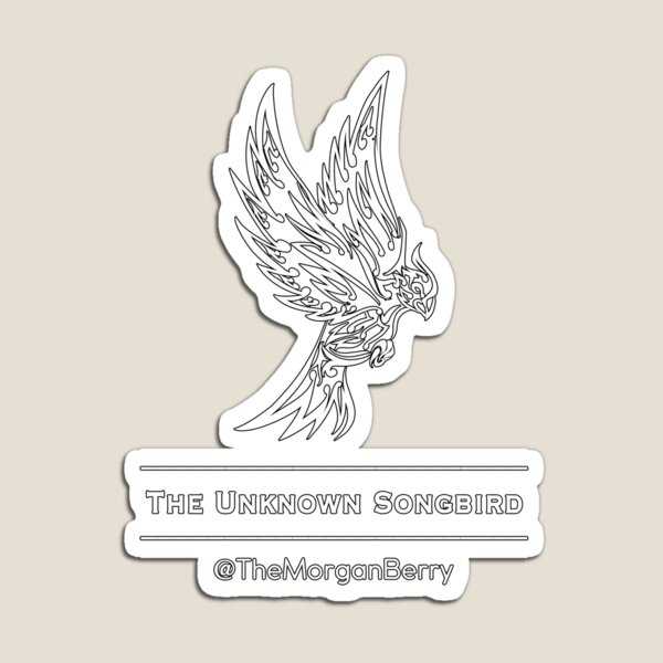 The Unknown Songbird - White logo Magnet
