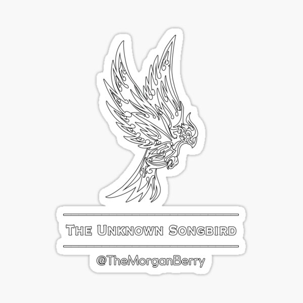 The Unknown Songbird - White logo Sticker