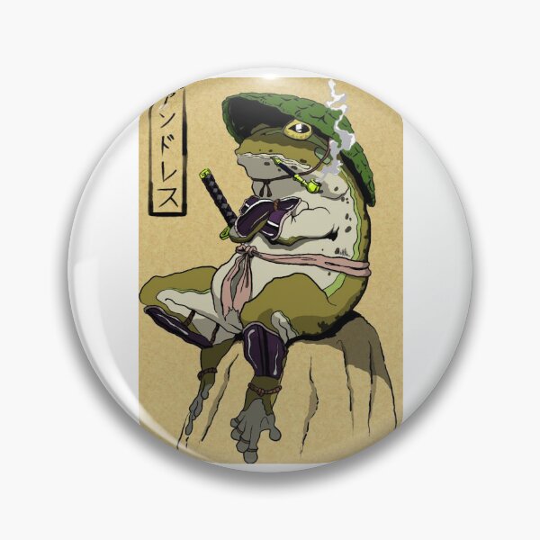 Item preview, vintage smoking samurai toad japanese decal designed and sold by Ugly Bugs.