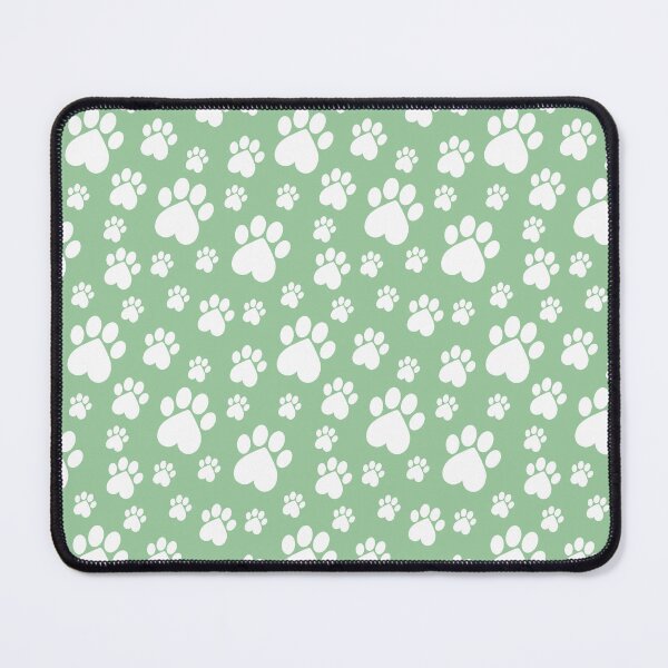 Item preview, White on Light Green Paw Pattern - Heart Paws designed and sold by 8PawsStudio.