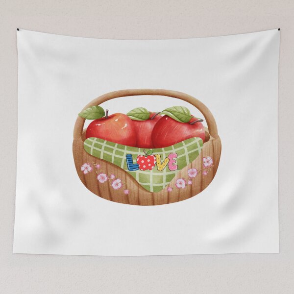 Item preview, Rustic Apple Basket with Apple Blossom designed and sold by silviaol.