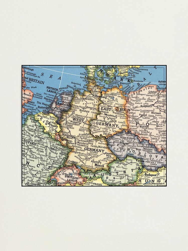 1951 Alte Deutschland Karte Besondere Geschenkideen Fotodruck Von Mappendant Redbubble