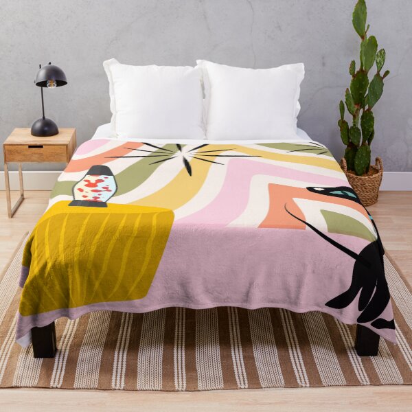 Item preview, Black Atomic Cat in a Retro Living Room  designed and sold by LisWilliams.