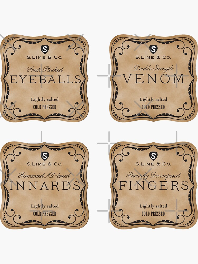 "Halloween food labels sticker pack" Sticker for Sale by clairebdesign