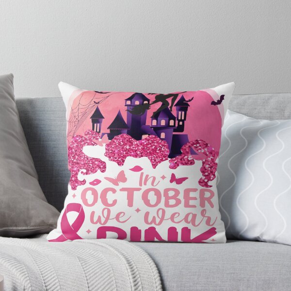 Item preview, In October We Wear Pink Ribbon Breast Cancer Witch Halloween  designed and sold by ZANNIX.