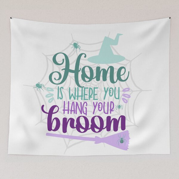 Item preview, Home Is Where You Hang Your Broom - Spooky Halloween designed and sold by Vero De.