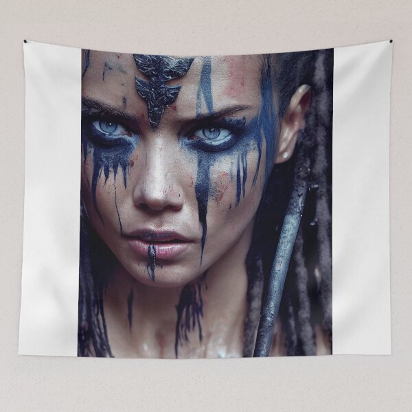 Item preview, Viking  Woman Warrior Princess – Female Portrait Of A Viking  Woman Princess Warrior |Midjourney AI Generated Art designed and sold by MadeByRobots.