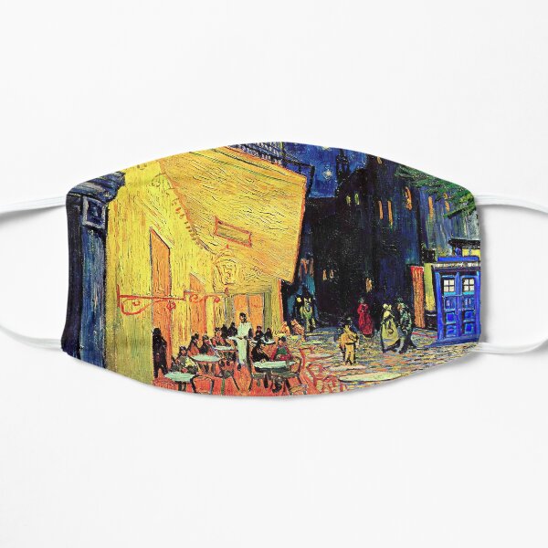 Cafe Terrace at Night Doctor Visit Flat Mask