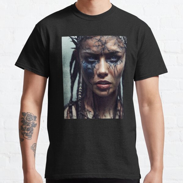 Viking Woman Warrior Princess – Female Portrait Of A Viking Woman Princess Warrior |Midjourney AI Generated Art Classic T-Shirt