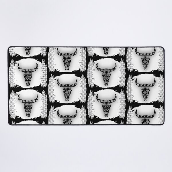 Item preview, Steer Head - Black and White With Aztec Design designed and sold by handsoftime2020.