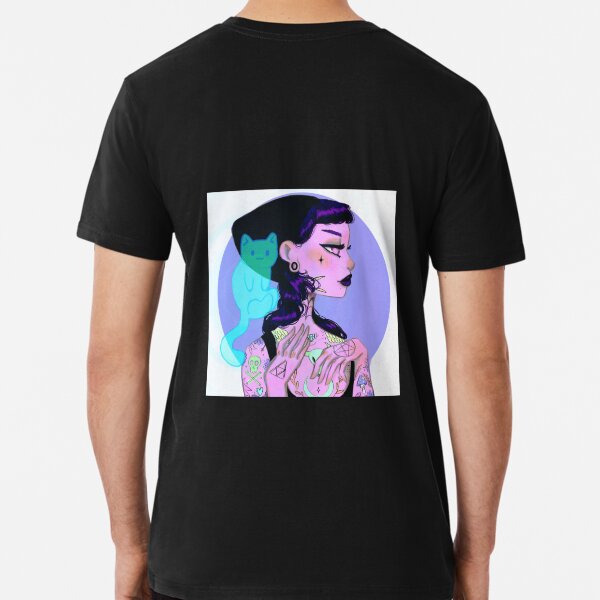 Una bruja y su gato Camiseta premium