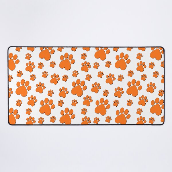 Item preview, Orange Paw Pattern on White Background - Heart Paws with Outline designed and sold by 8PawsStudio.