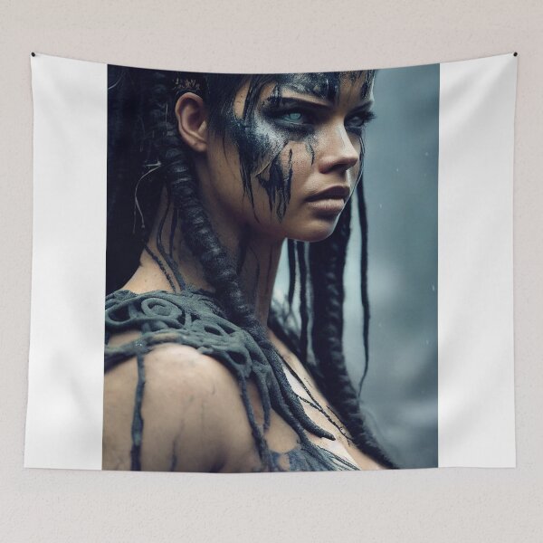 Item preview, Viking  Woman Warrior Princess – Female Portrait Of A Viking  Woman Princess Warrior |Midjourney AI Generated Art designed and sold by MadeByRobots.