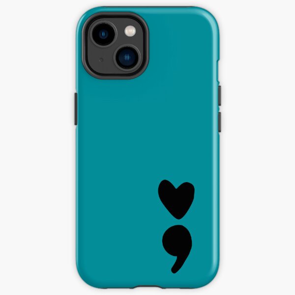 heart semicolon (teal) iPhone Tough Case