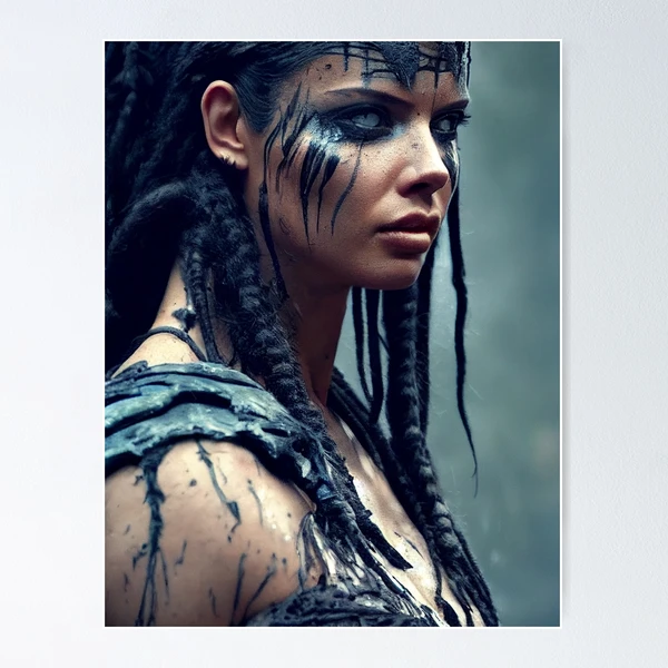 Viking Woman Warrior Princess – Portrait féminin d'une femme viking  princesse guerrière | Midjourney AI Generated Art | Impression rigide