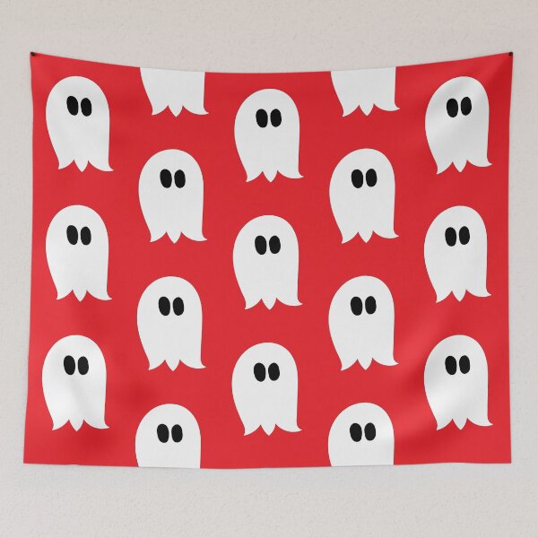 Item preview, Cute ghost cartoon in a red frame designed and sold by AngelDawnDesign.