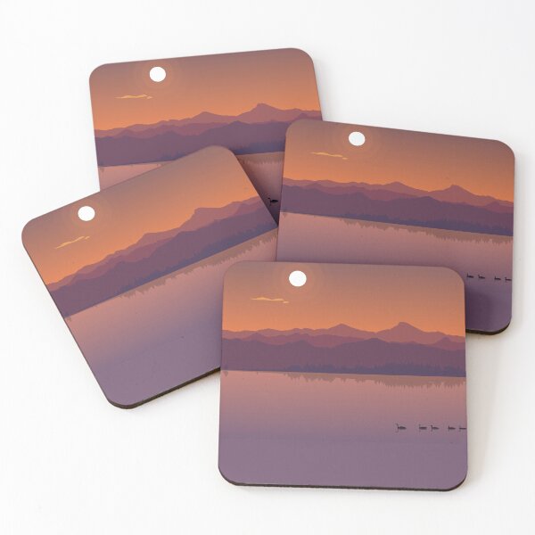 Item preview, Ducks Lake Sunset Minimalist Art designed and sold by reycaribe.