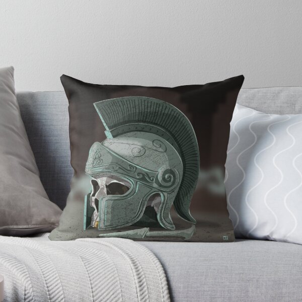 Ancient Greek Helmet Throw Pillow