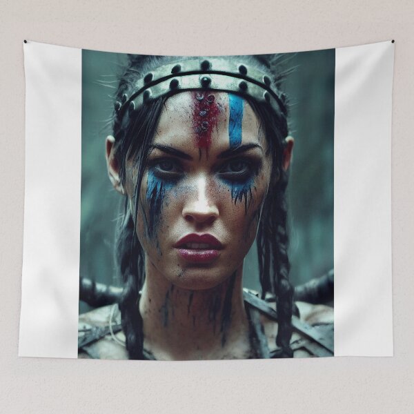 Item preview, Viking Woman Warrior Princess – Female Portrait Of A Viking Woman Princess Warrior |Midjourney AI Generated Art designed and sold by MadeByRobots.