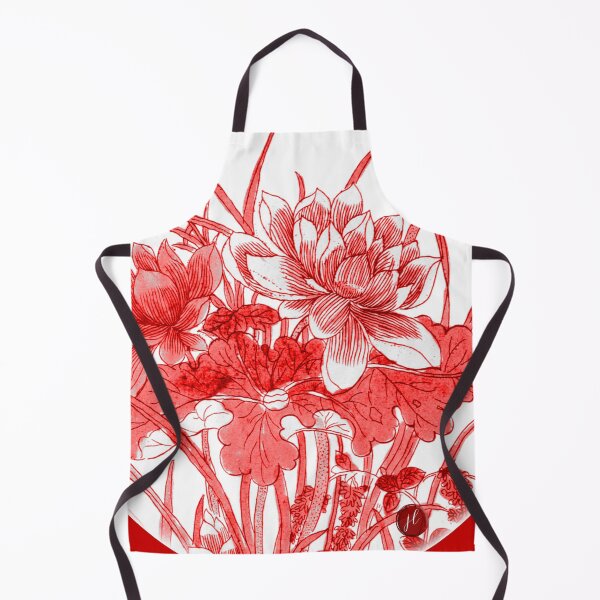 Item preview, Antique Red Water Lilies designed and sold by MidnightStudio.