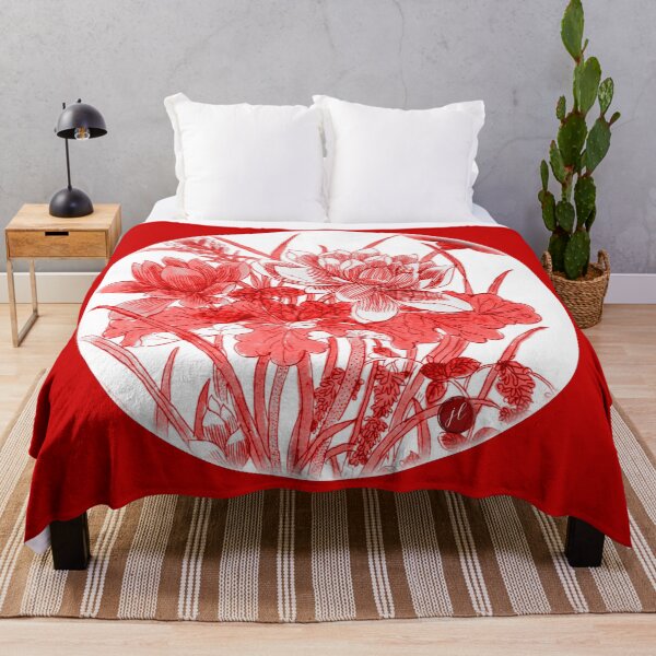 Item preview, Antique Red Water Lilies designed and sold by MidnightStudio.