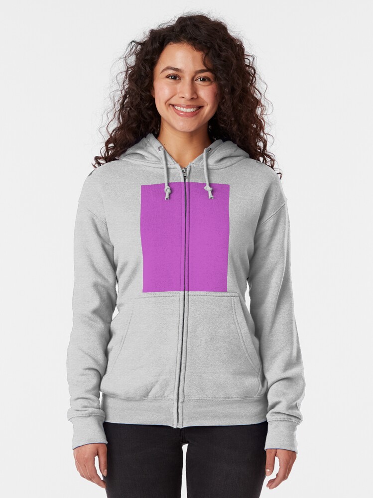 "Solid color | Deep Fuchsia | Pink" Zipped Hoodie by ozcushions | Redbubble