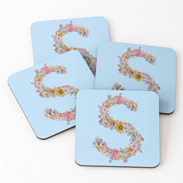 Item preview, S Floral Initial designed and sold by Lenaartist.