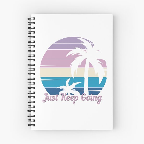 Item preview, Just Keep Going - Vintage Palm Tree Sunset,  Good Vibes, Self Love  designed and sold by Sun Sand & Sea Art.