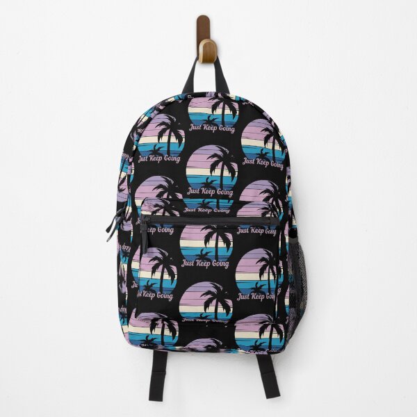 Item preview, Just Keep Going - Vintage Palm Tree Sunset, Good Vibes, Self Love designed and sold by Sun Sand & Sea Art.