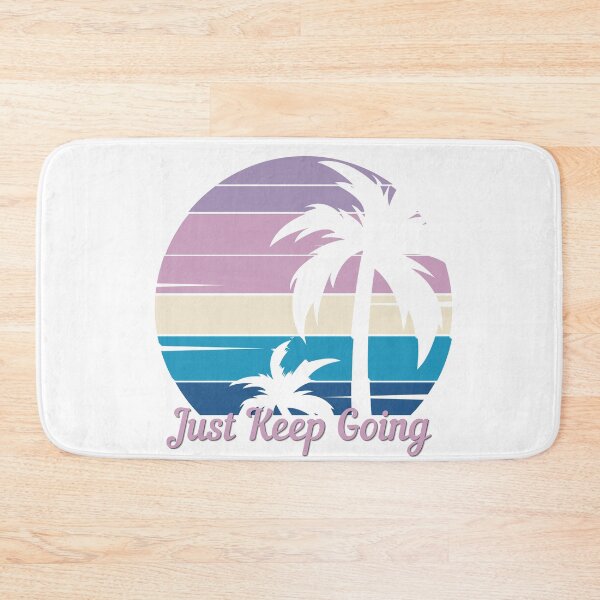Item preview, Just Keep Going - Vintage Palm Tree Sunset,  Good Vibes, Self Love  designed and sold by Sun Sand & Sea Art.