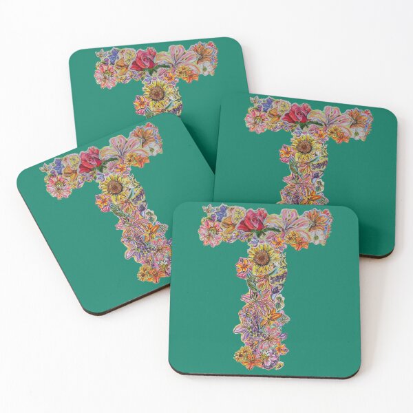 Item preview, T Floral Initial designed and sold by Lenaartist.